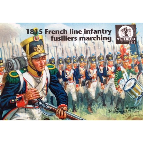 Figurine 1815 Français Infanterie de Ligne Fuseliers marche x 24 pièces