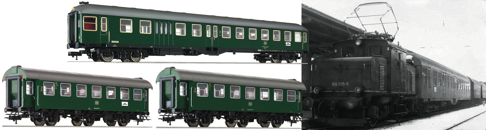 Trains miniatures : matériel remorqué - 3 piece set Passenger train Mu