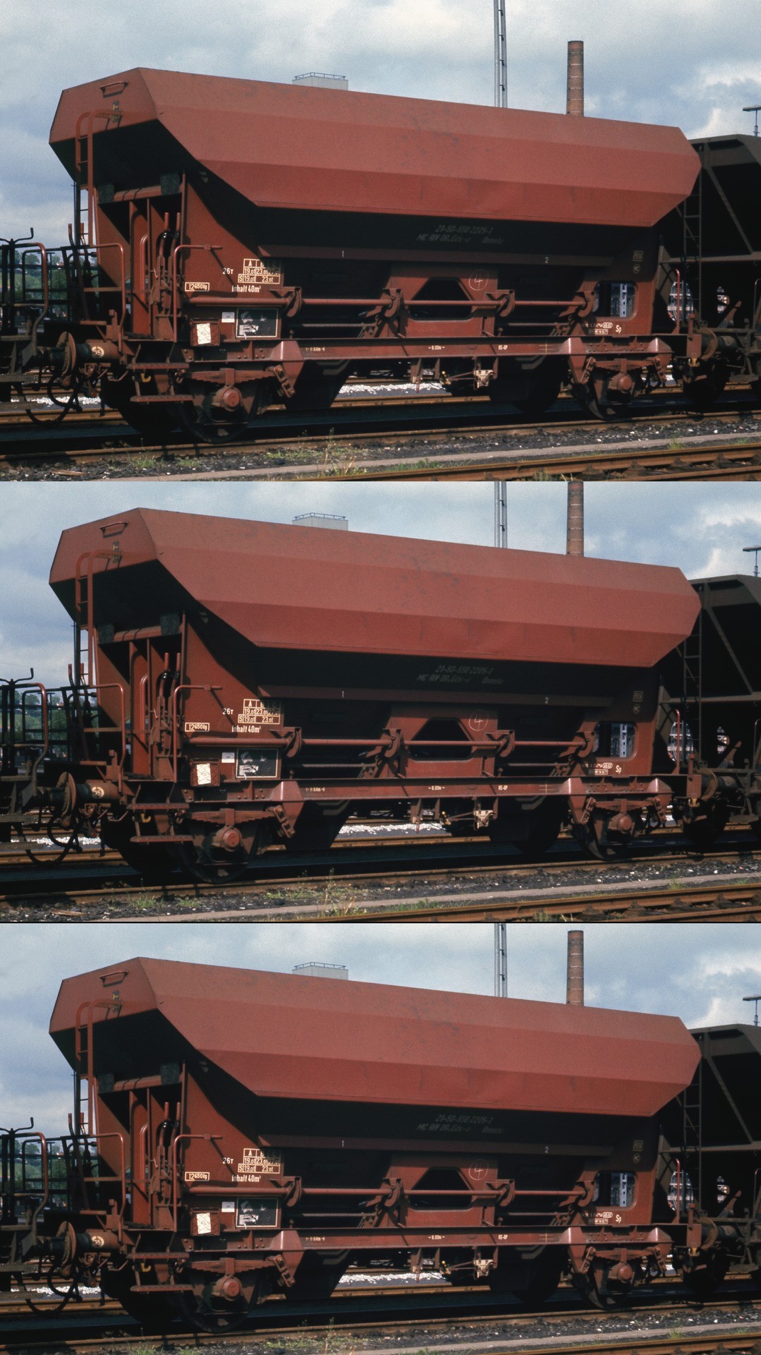 Trains miniatures : matériel remorqué - 3 piece set self unloading hop