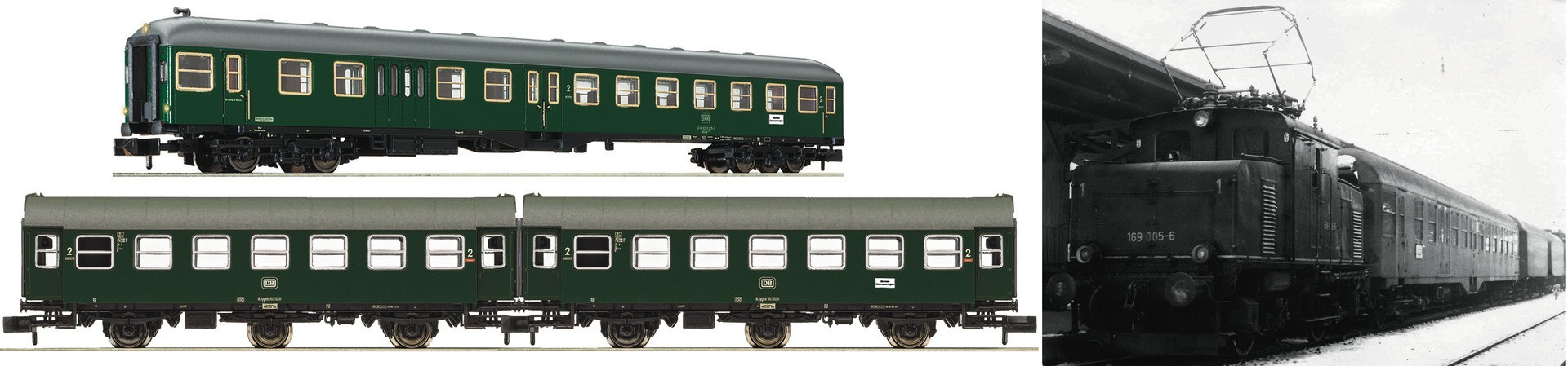 Trains miniatures : matériel remorqué - 3 piece set Passenger train Mu
