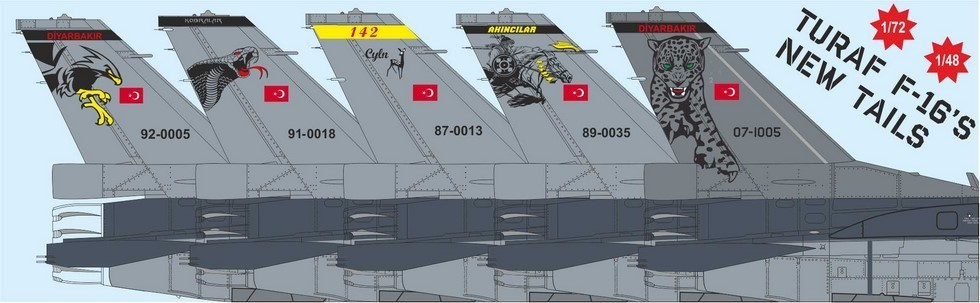 Accessoires - Décal F-16C / F-16D et bloc 30-40-50-50M-50 + NEW TAIL A