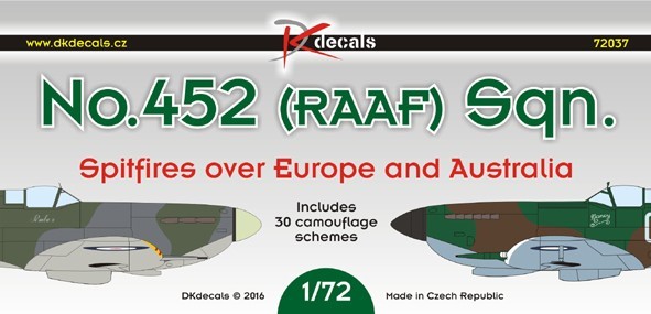 Accessoires - Décal 452 Feux Spitfires de la RAAF sur l'Europe et l'As