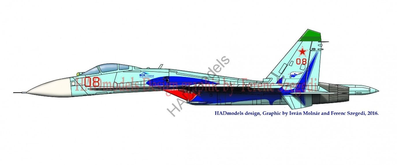 Accessoires - Décal Sukhoi Su-27 (Russe 08 requin)- 1/48 -HAD Models