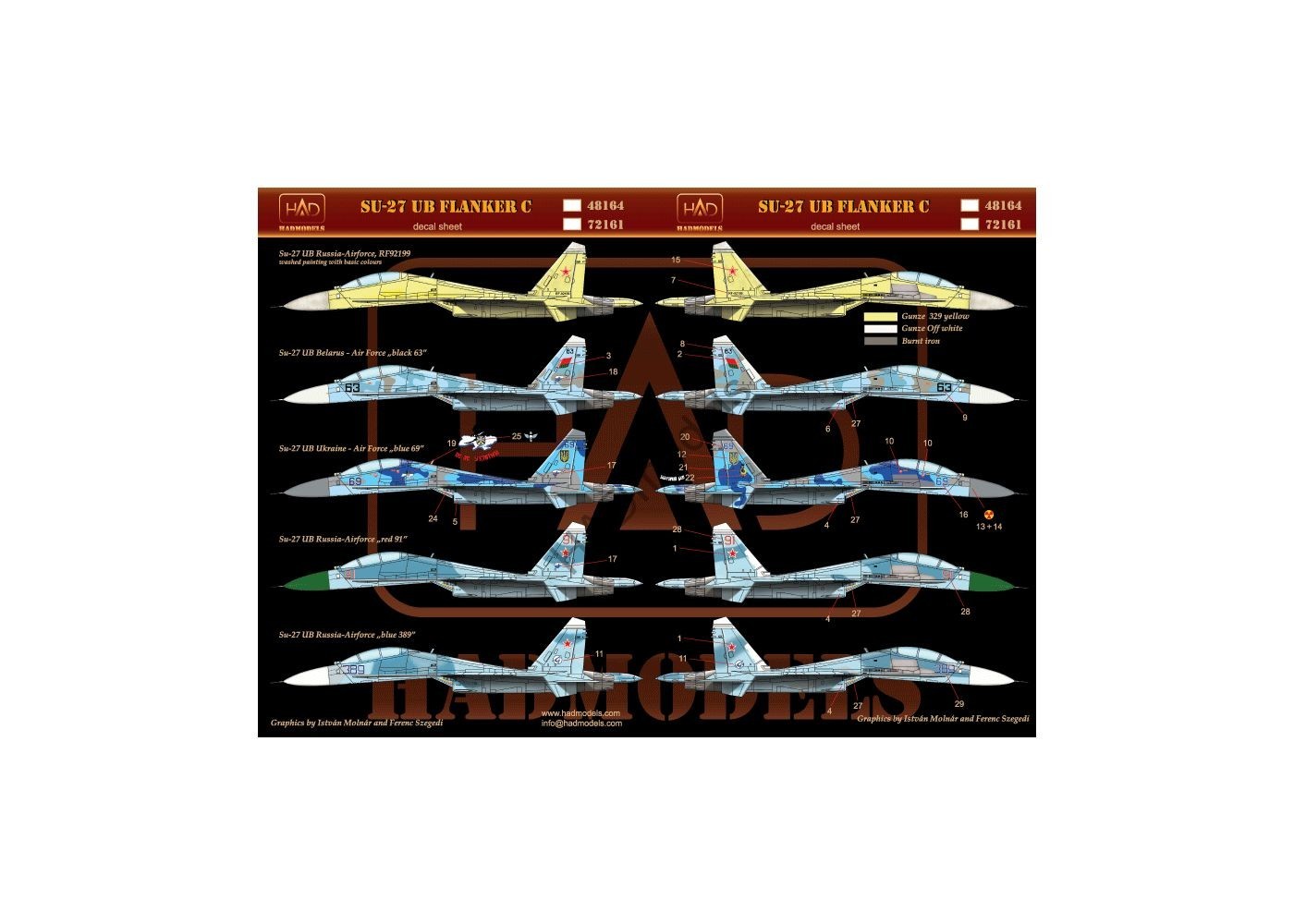 Accessoires - Décal Sukhoi Su-27UB-1/72-HAD Models