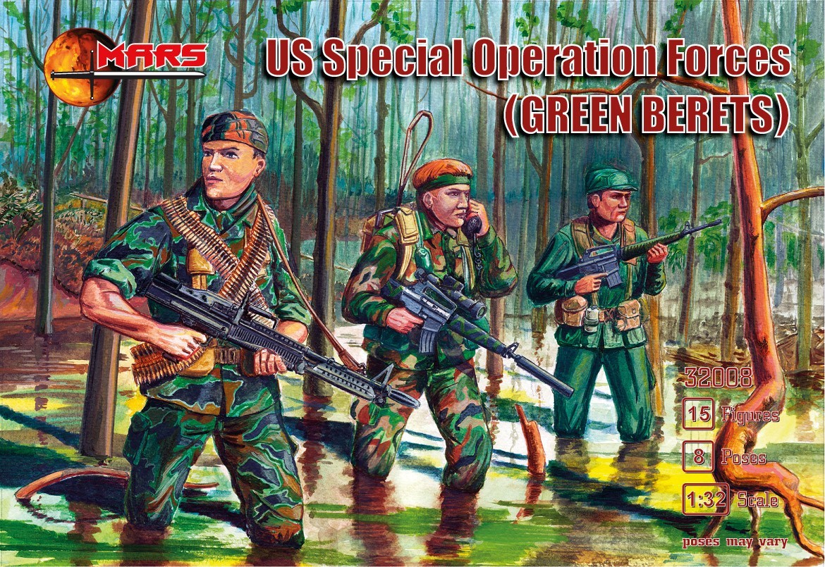 Figurines - Forces spéciales des États-Unis (Bérets verts)- 1/32-MARS