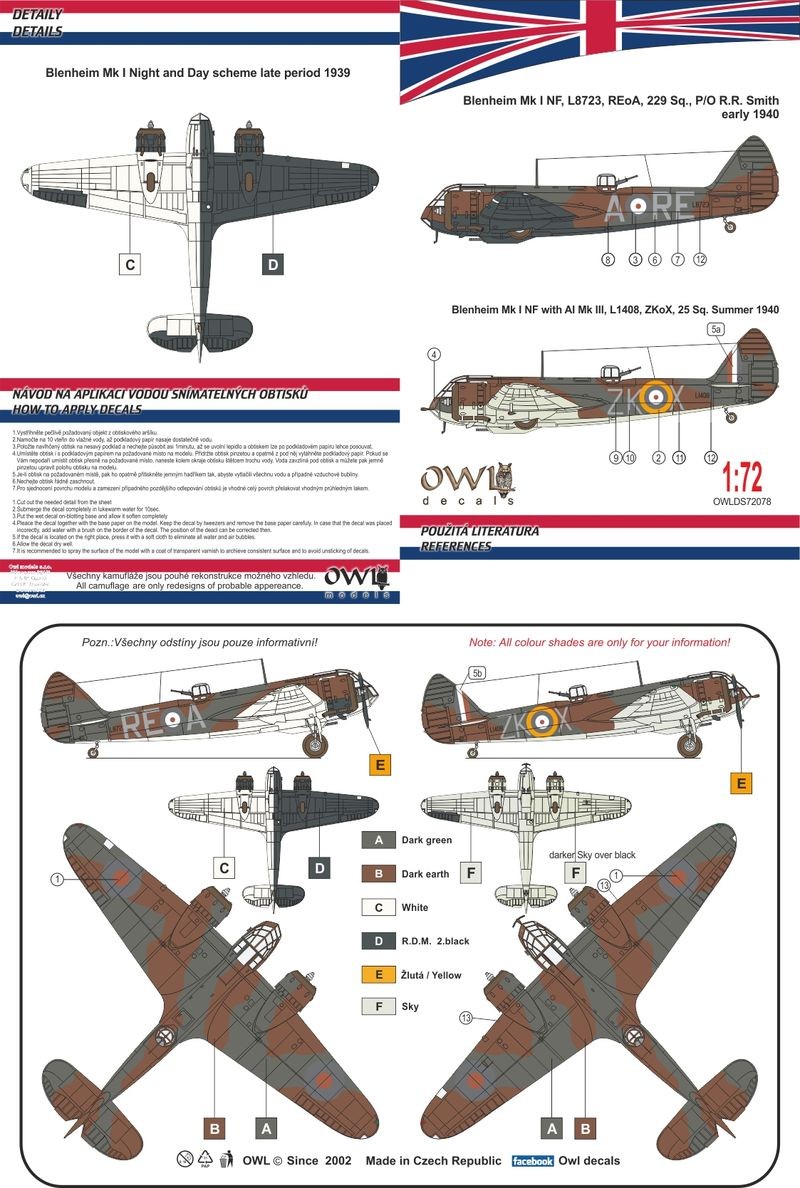 Accessoires - Décal Bristol Blenheim Mk.I NF Partie III REOA (Smith) o