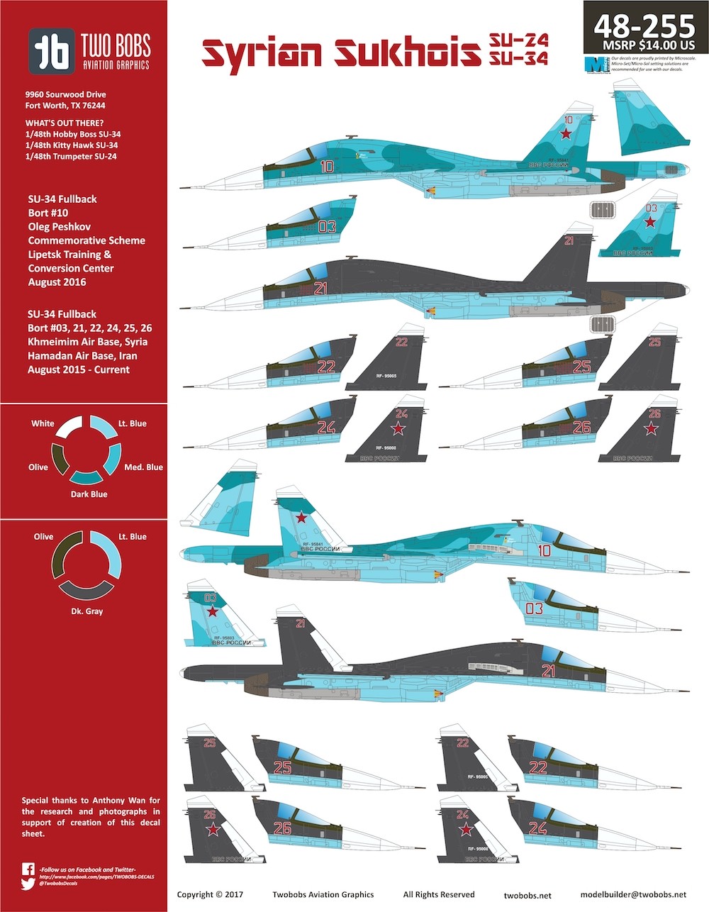 Accessoires - Décal Sukhoi Su-24M / Su-34 Sukhois syriensNotre premièr