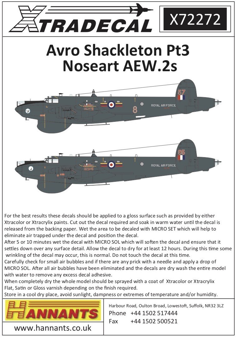 Accessoires - Décal Avro Shackleton AEW.2 (12) Tout du 8e Escadron nom