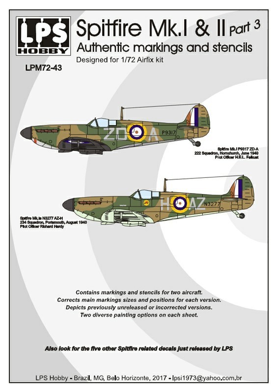 Accessoires - Décal Royal Air Force Supermarine Spitfire Mk.I / Mk.II 