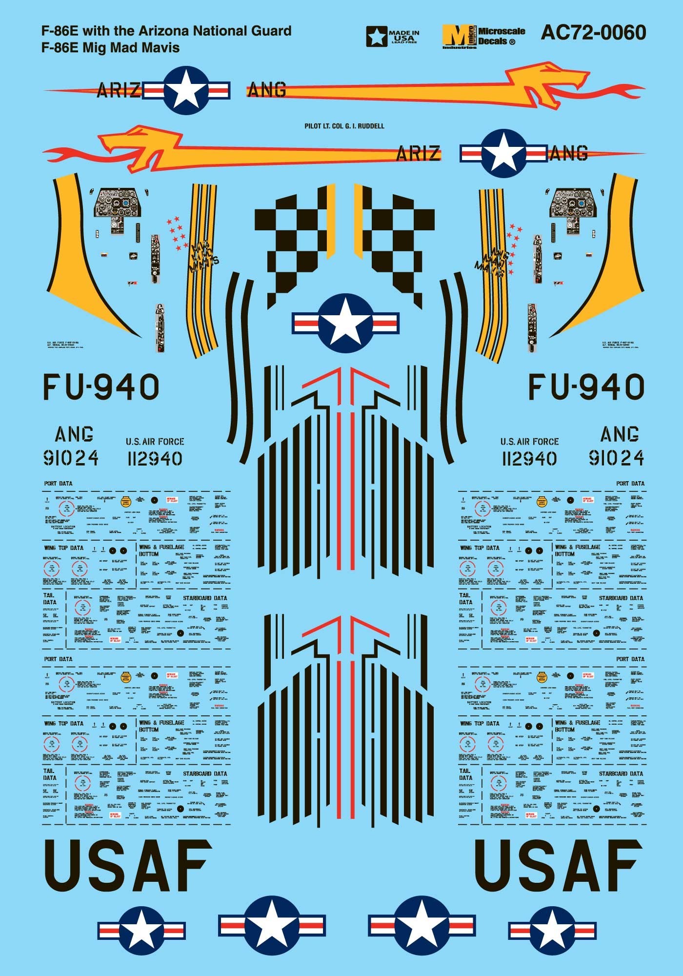 Accessoires - Décal Nor-américain F-86E Sabre (2) 112940 FU-940 38e FS