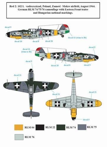Accessoires - Décal Messerschmitt Bf-109G-6 en service hongrois Vol. I