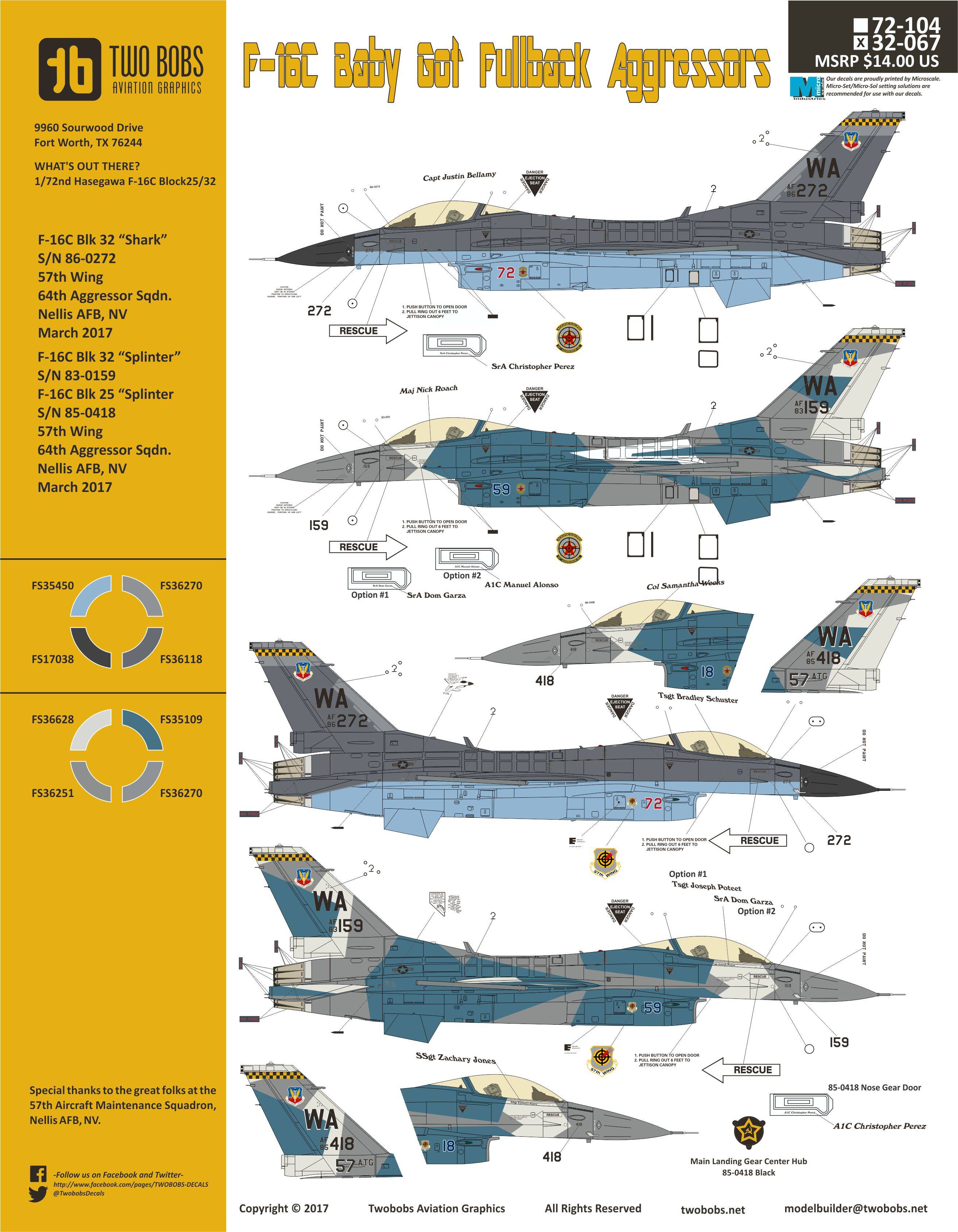 Accessoires - Décal Lockheed-Martin F-16C Fighting Falcon 'Baby Got Fu