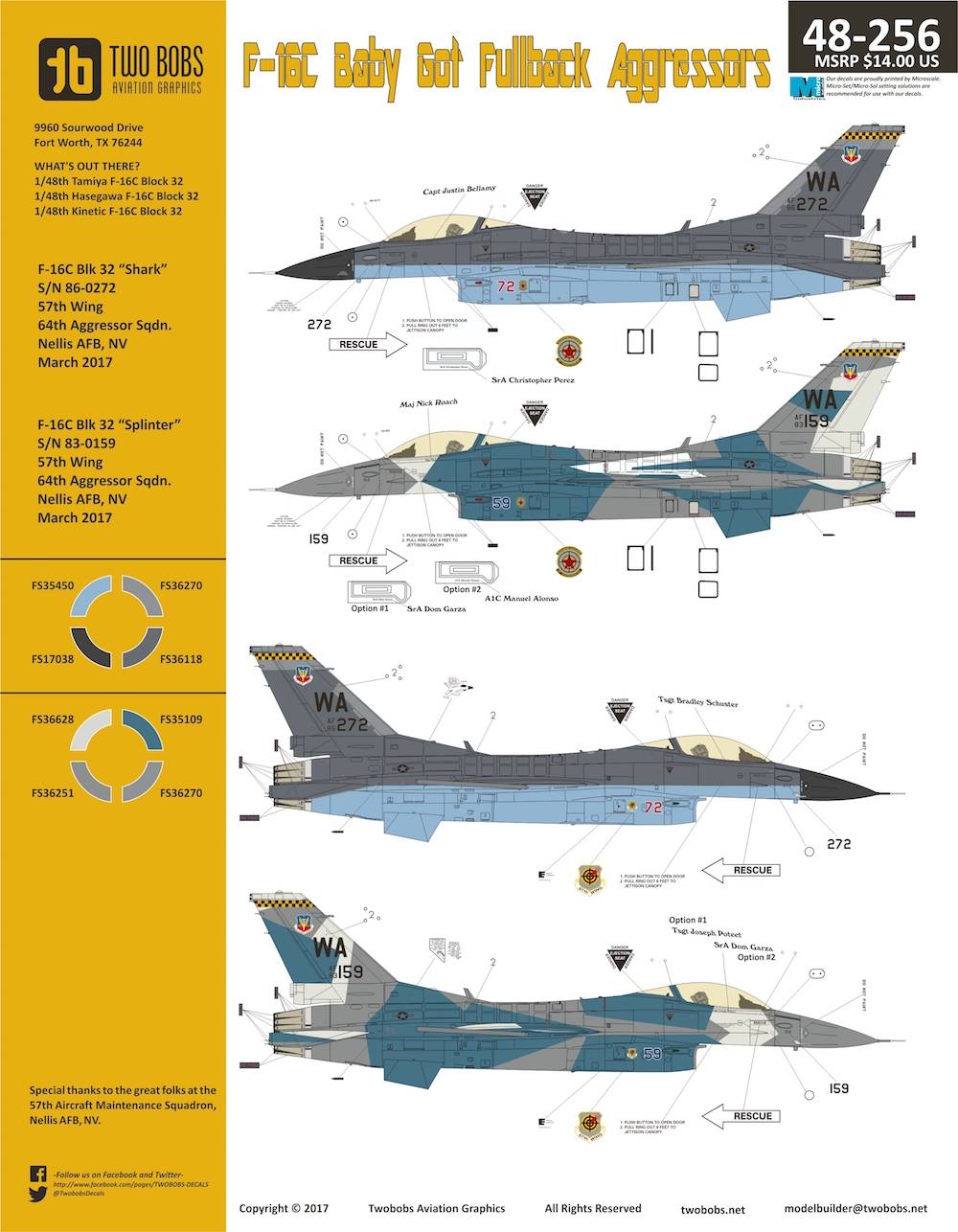 Accessoires - Décal Lockheed-Martin F-16C Fighting Falcon 'Baby Got Fu