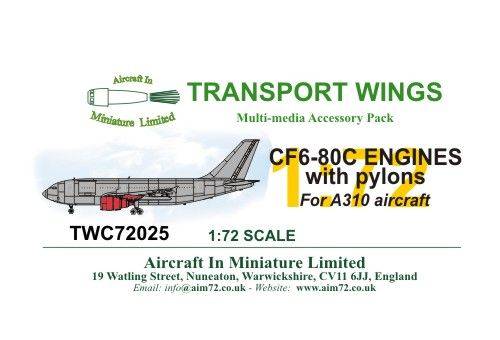 Accessoires - moteurs CF6-80C-résine pour A310-1/72-AIM - Transport Wi