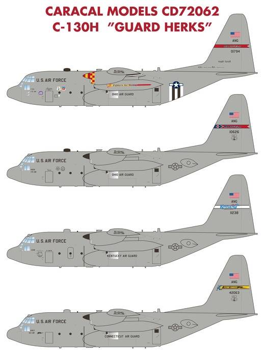 Accessoires - Décal USAF Lockheed C-130H Hercules Guard Herks Options 