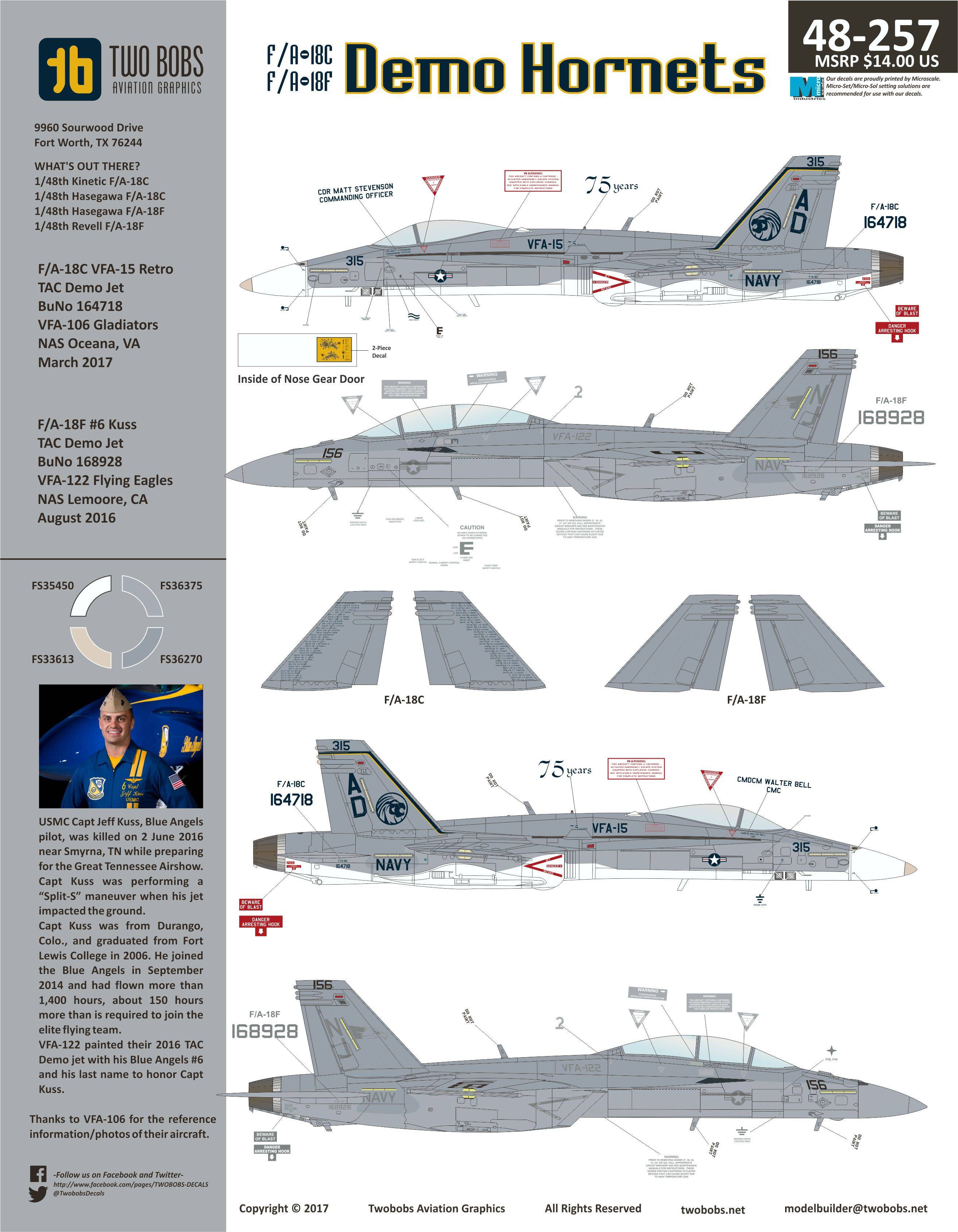 Accessoires - Décal Boeing F / A-18C-F / A-18F Demo frelons- 1/48 -Two