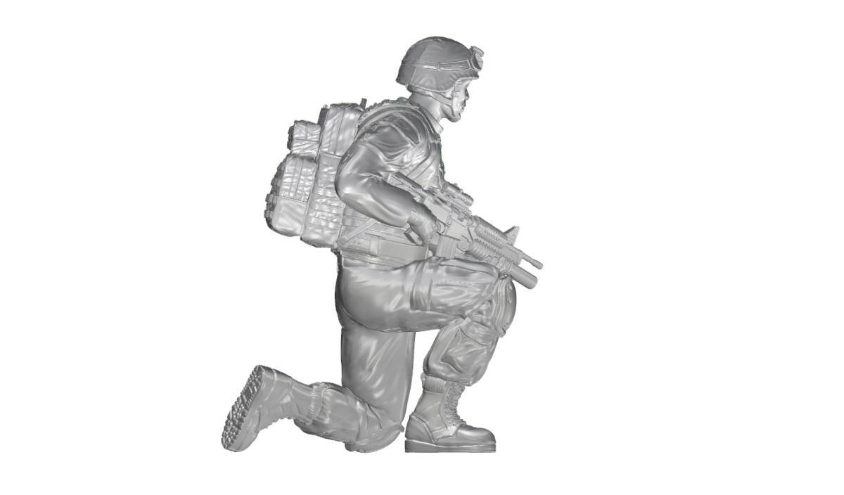 Figurines - Soldat à genoux (au genou gauche), Division 2 de l'US Army