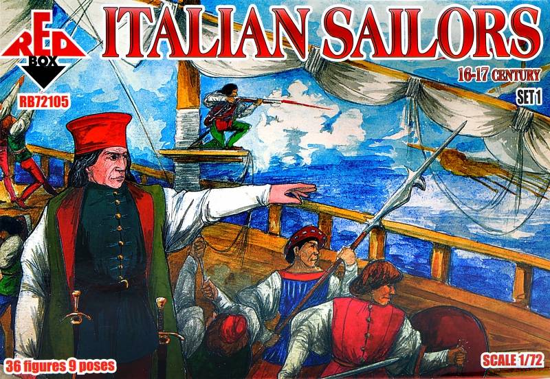 Figurines - Sailors italiens, 16-17 siècle, set 1. 36 chiffres dans di