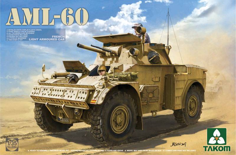 Maquette militaire - Français blindé léger Voiture AML-60- 1/35 -Takom