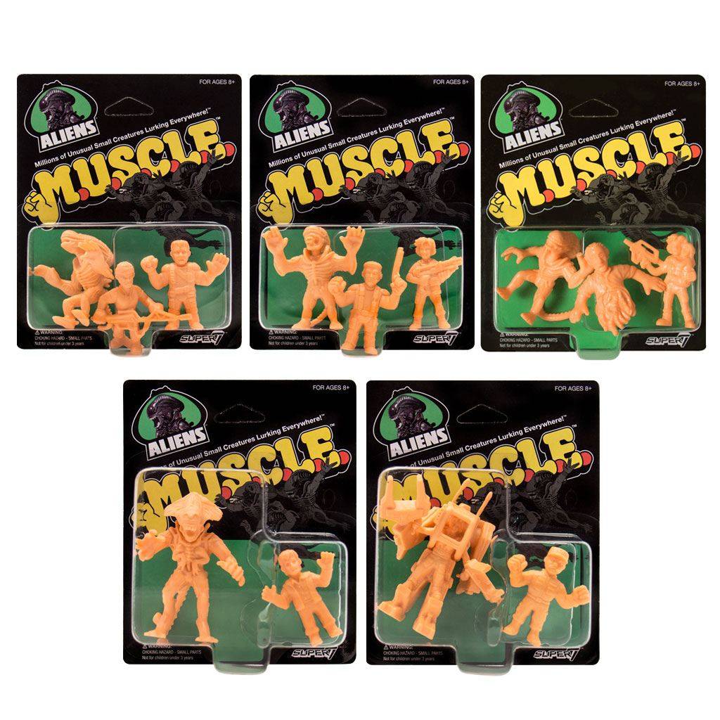 Action figures - Alien assortiment pack figurines MUSCLE 4 cm (5)--Sup