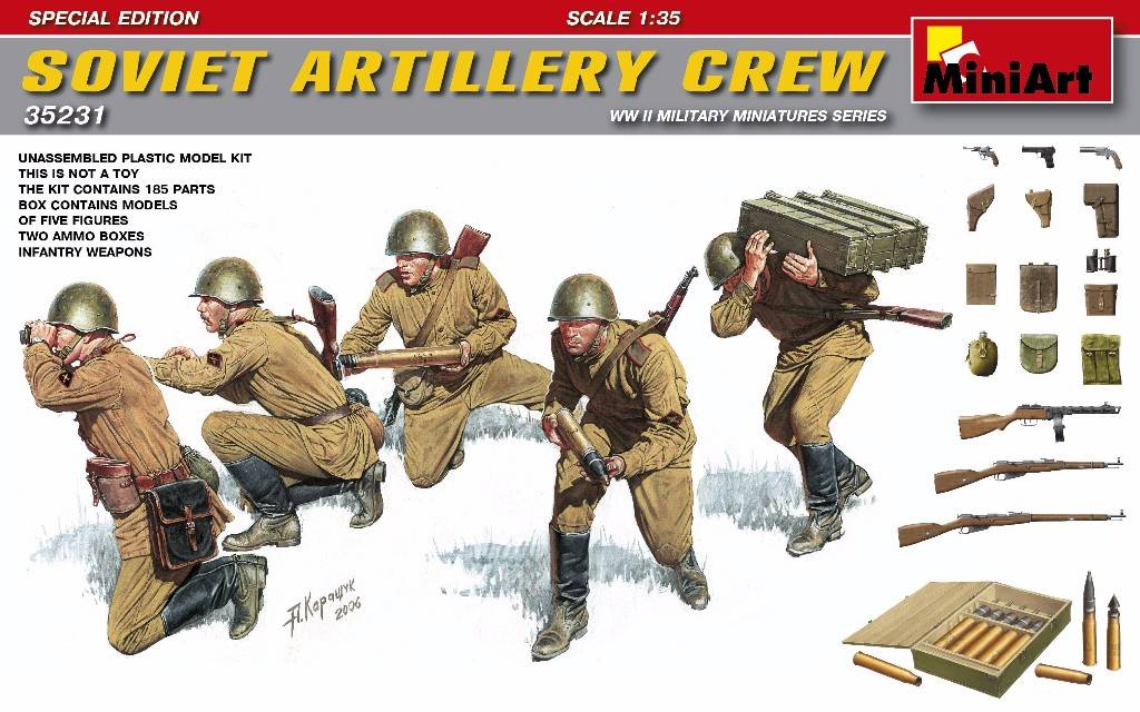 Figurines - Équipe spéciale soviétique d'équipage d'artillerie (WWII)-