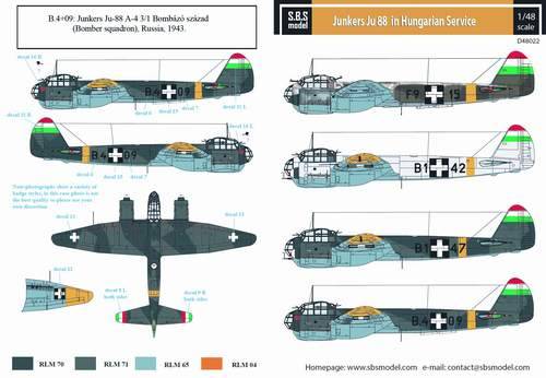 Accessoires - Décal Junkers Ju-88A-4, Ju-88A-14, Ju-88D-1 en service h