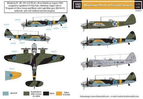 Accessoires - Décal Bristol Blenheim Mk.IV en service finlandais Pour 