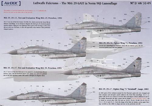Accessoires - Décal Luftwaffe Mikoyan MiG-29 Fulcrums- 1/32-Airdoc