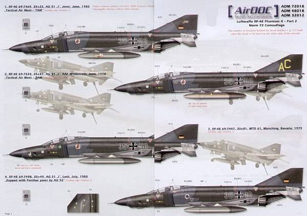 Accessoires - Décal McDonnell RF-4E Phantoms Luftwaffe Partie 2 Norm 7