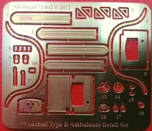 Accessoires - Vauxhall Type D Ambulance Détail Set-1/72-NH Detail