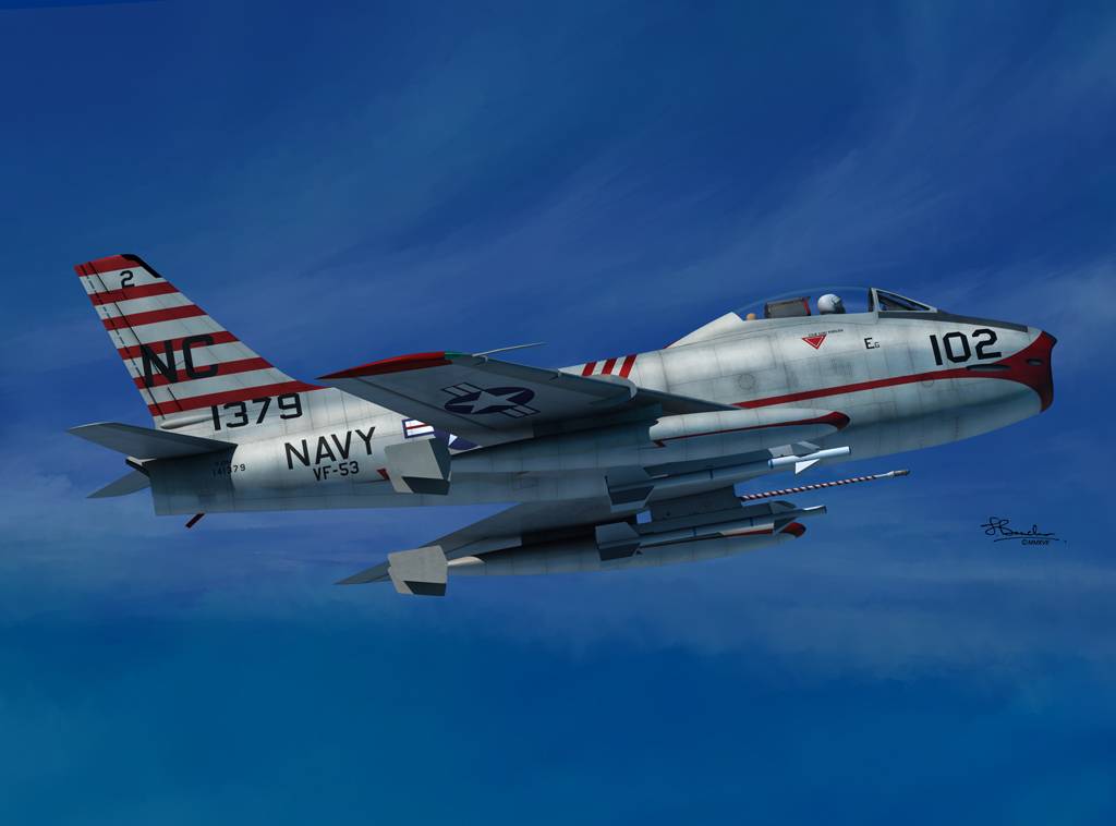 Maquette d'avion - FJ-3M nord-américain Fury 3 marques pour VF-53, VF-