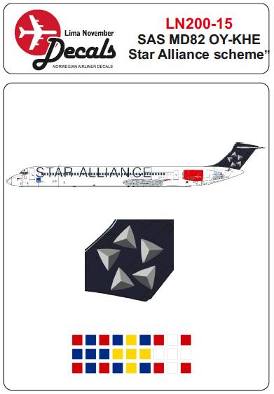 Accessoires - Décal SAS Star Alliance McDonnell-Douglas MD-80- 1/200 -