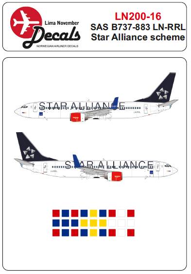 Accessoires - Décal SAS Star Alliance Boeing 737-800 LN-RRL- 1/200 -Li