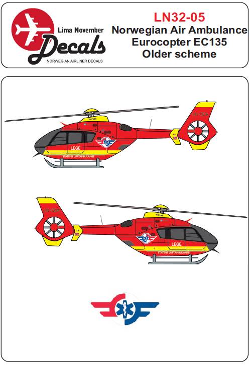 Accessoires - Décal Norwegian Air Ambulance ancien schéma Eurocopter E