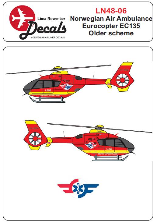 Accessoires - Décal Norwegian Air Ambulance vieux schéma Eurocopter EC
