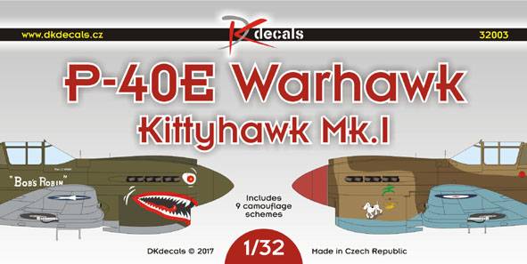 Accessoires - Décal Curtiss P-40E Warhawk / Kittyhawk Mk.I1- 1/32-DK D