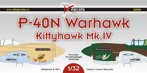 Accessoires - Décal Curtiss P-40N Warhawk / Kittyhawk Mk.IV1- 1/32-DK 