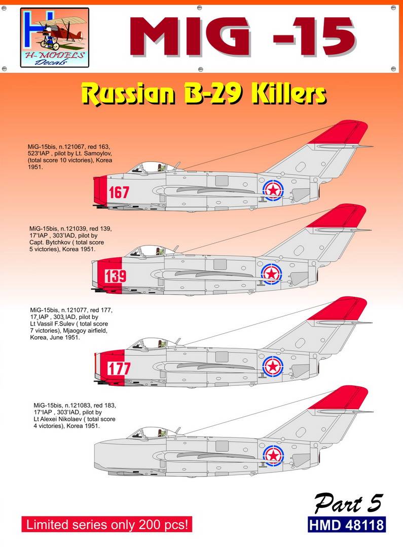 Accessoires - Décal B-29 Killers soviétiques - MiG-15 soviétiques sur 