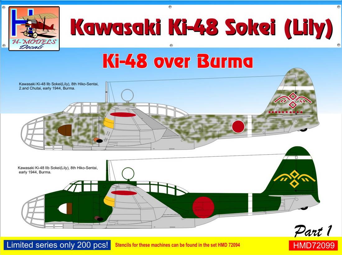 Accessoires - Décal Kawasaki Ki-48-II sur la Birmanie, Pt.1-1/72-H-Mod