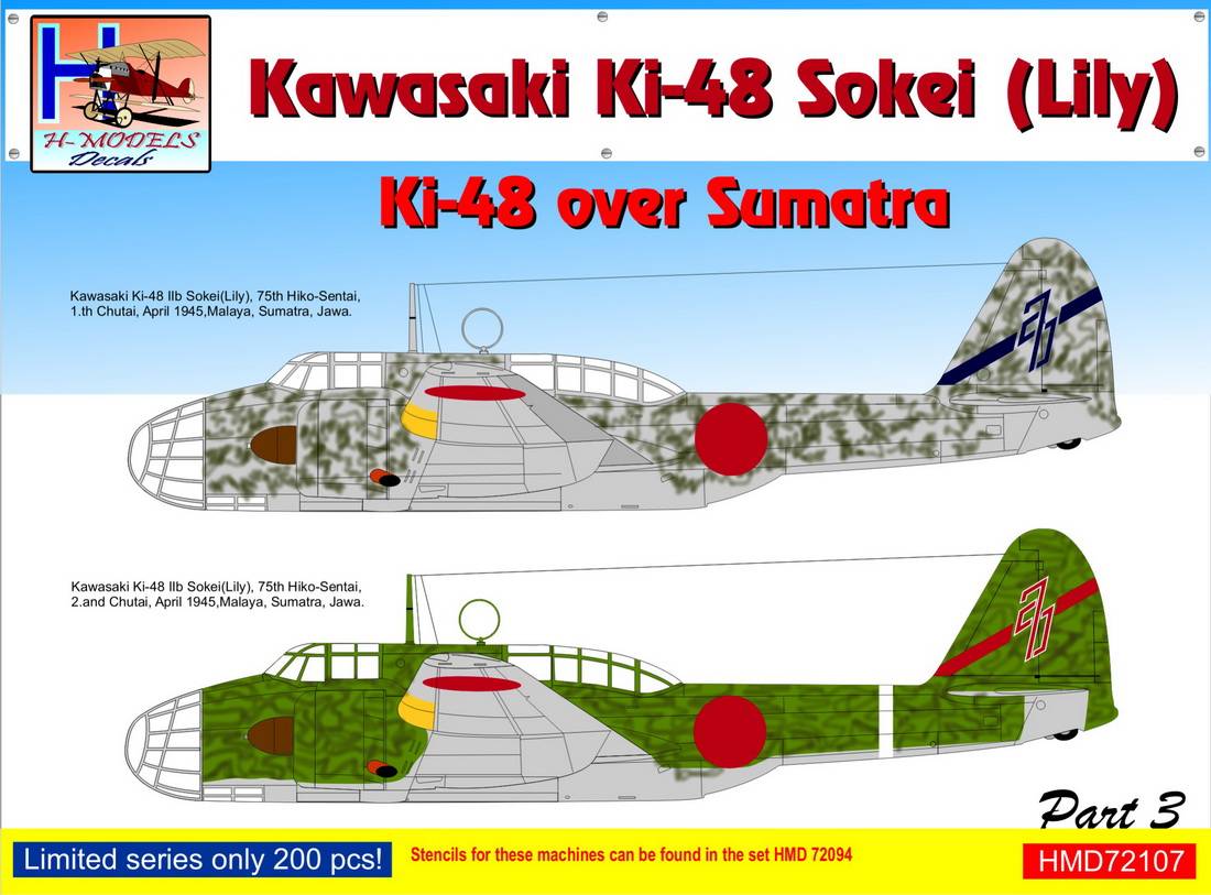 Accessoires - Décal Kawasaki Ki-48-II sur Sumatra, Pt.3-1/72-H-Model D