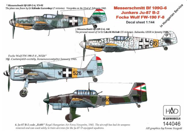 Accessoires - Décal Messerschmitt Bf-109G-6, Junkers Ju-87B-2 'Stuka',