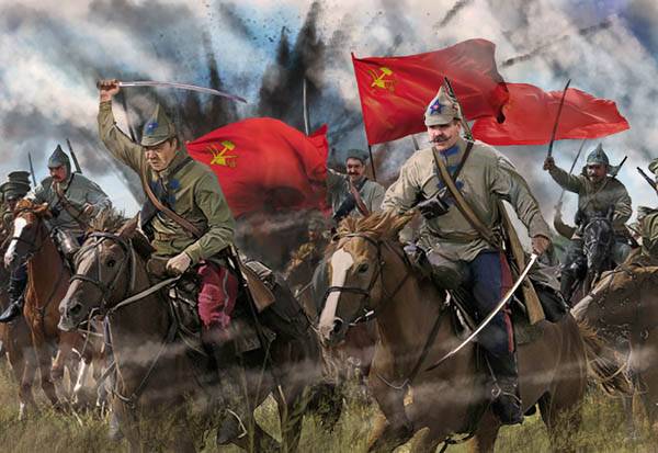 Figurines - Cavalerie rouge en robe d'été Guerre civile russe-1/72-Str