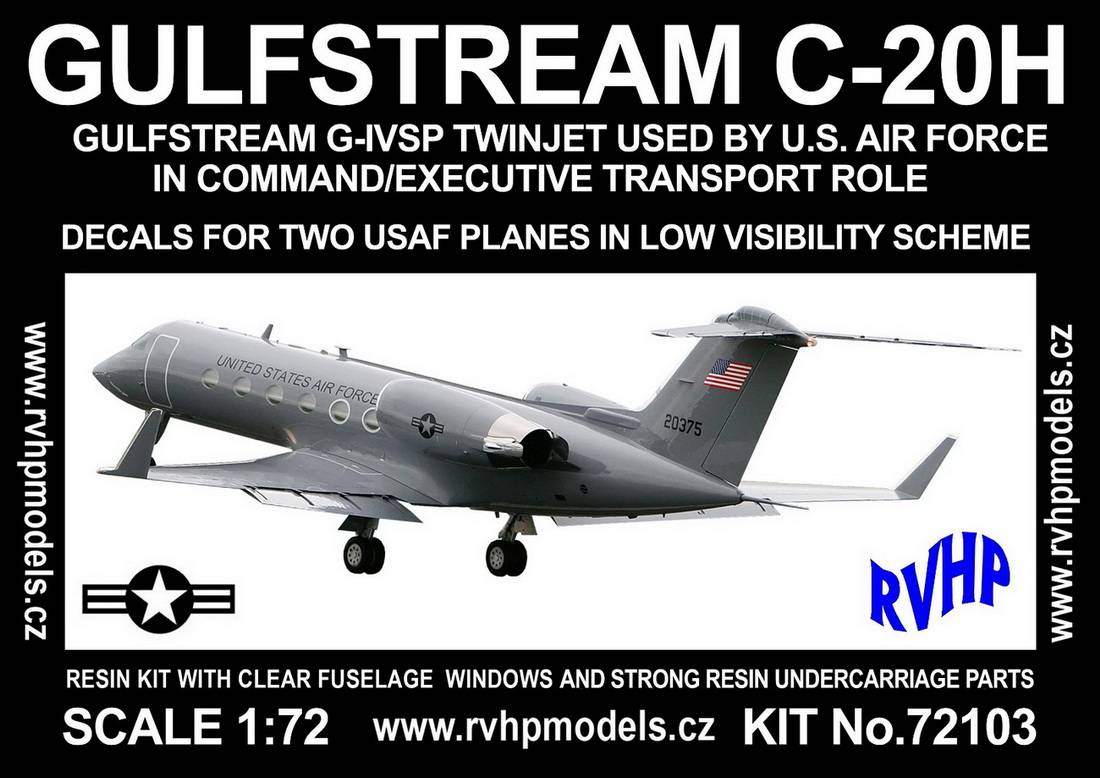 Maquette d'avion - Gulfstream C-20H Commande / exécutif (2x Lo-vis de 