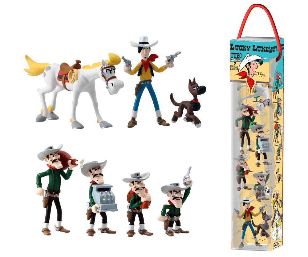 Mini-figurines - Lucky Luke tubo 7 figurines Characters 4 - 10 cm--Pla