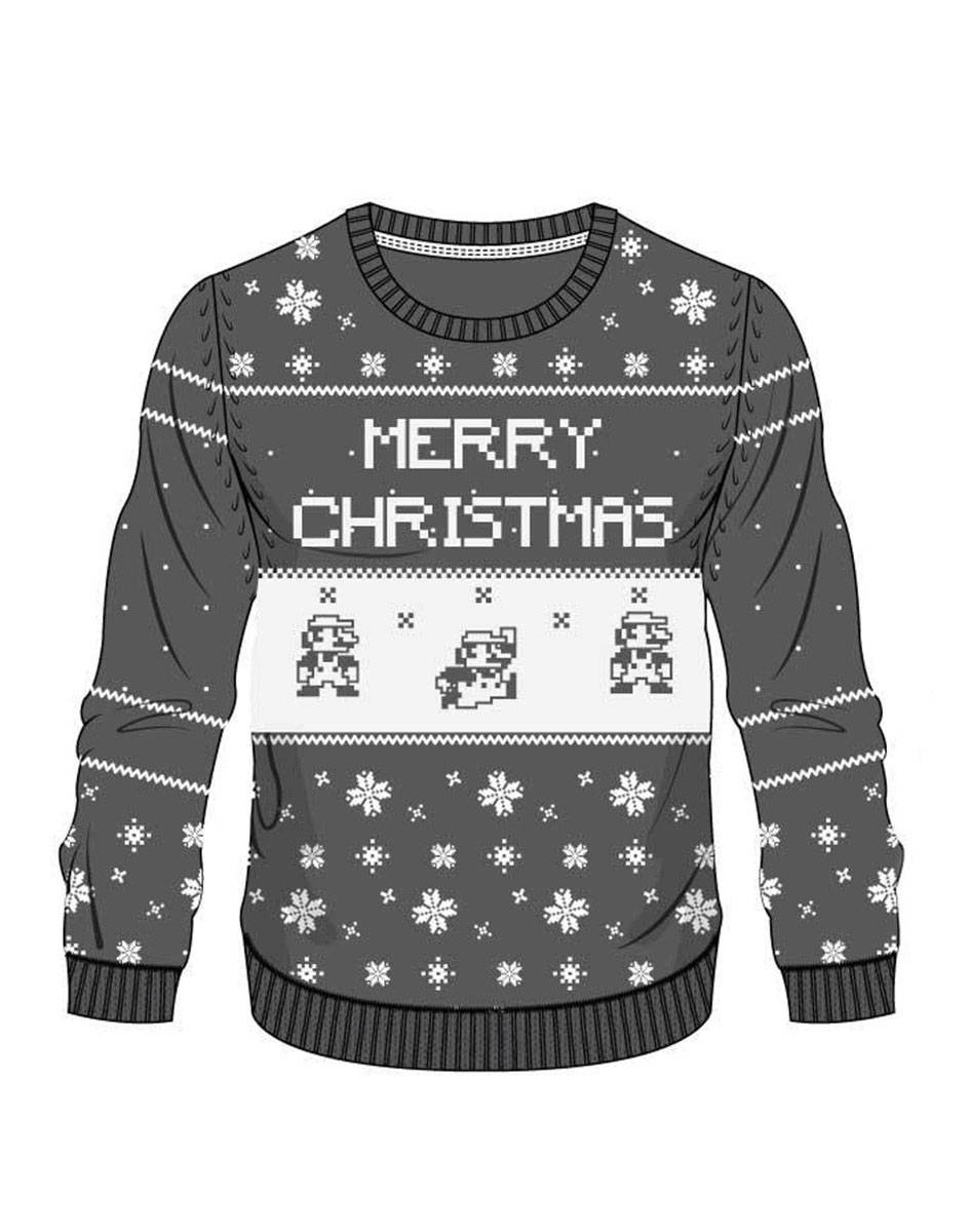 Sweaters - Nintendo Sweater Grey Mario X-mas--Difuzed