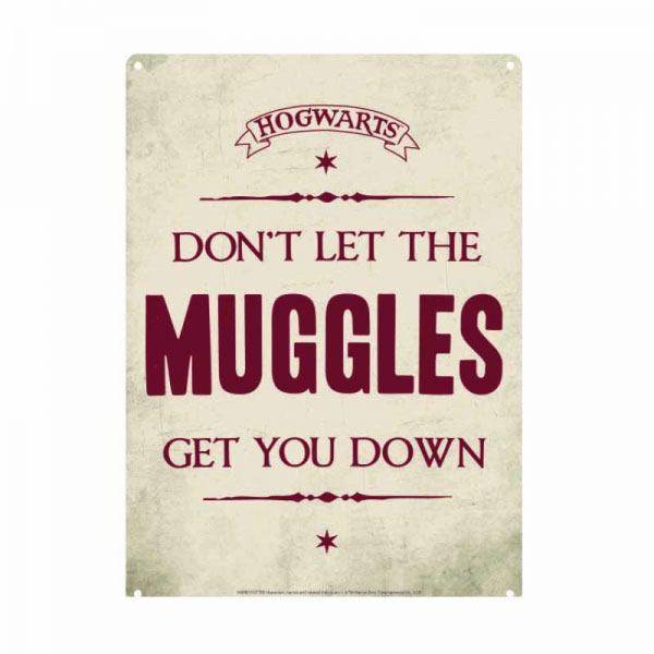 Plaques métal - Harry Potter panneau métal Muggles 21 x 15 cm--Half Mo