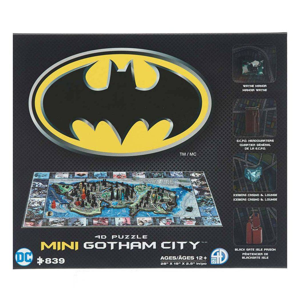 Puzzle 3d - Puzzle 3d Batman puzzle 4D Mini Gotham City (839 pièces)--