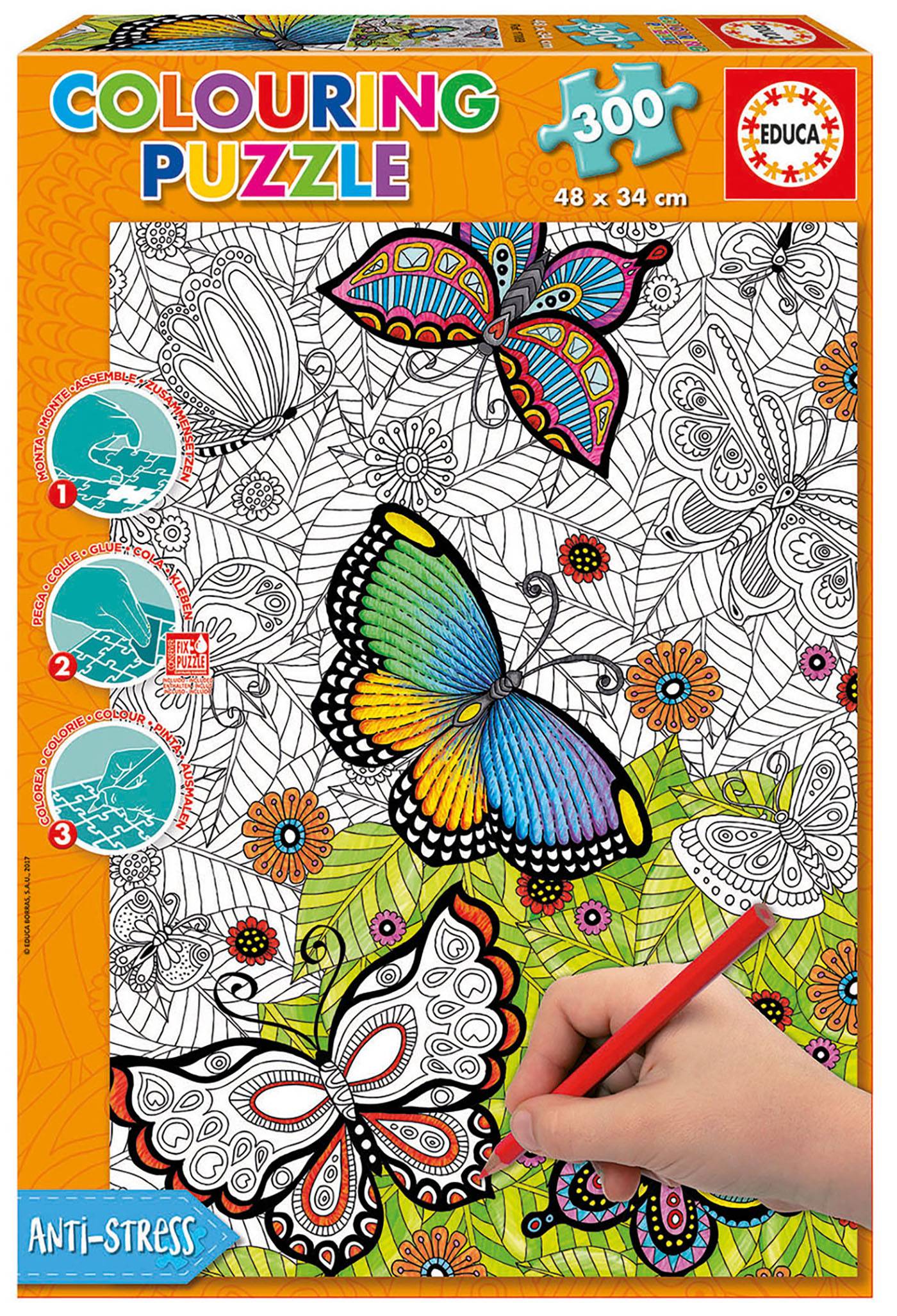 Puzzle doodle art - Butterflies doodle art --Educa