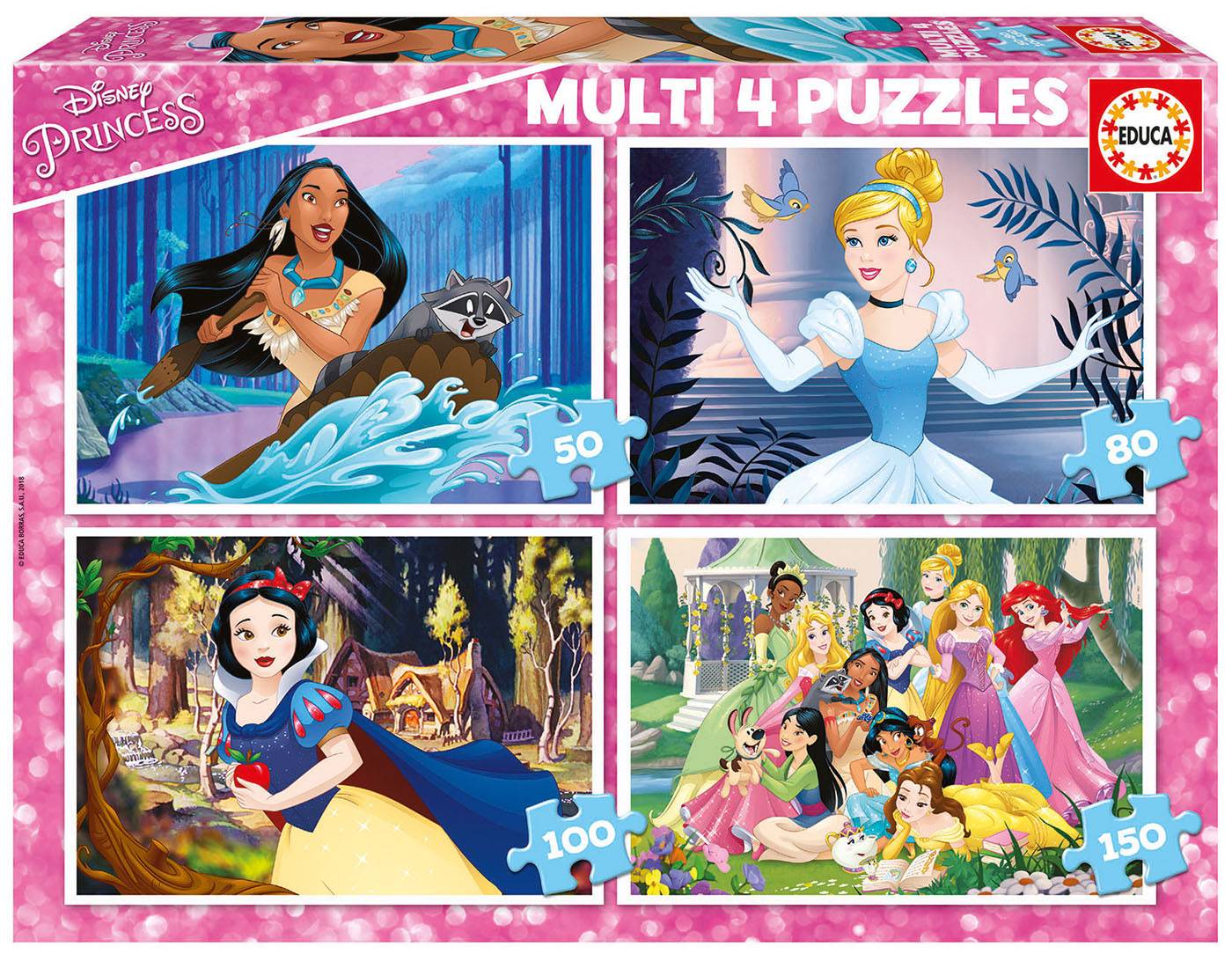 Puzzle 4 en 1 - Multi 4 in 1 disney princesses--Educa
