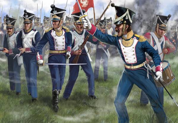 Figurines - Infanterie en attaque polonaise (époque napoléonienne)-1/7